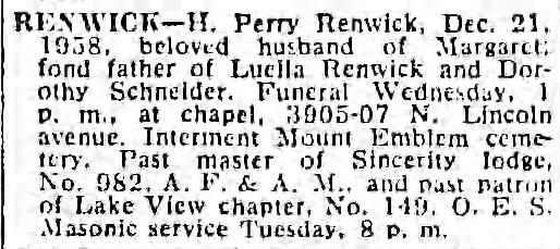 Obituary: H. Perry Renwick