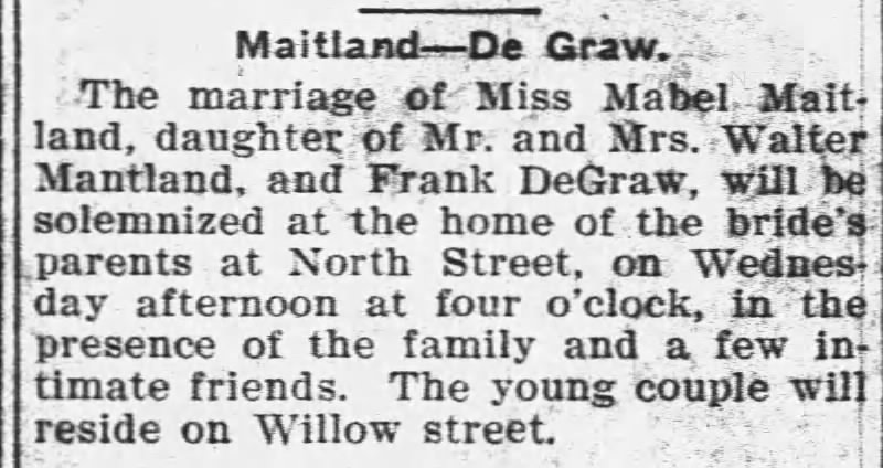 Marriage: DeGraw - Maitland