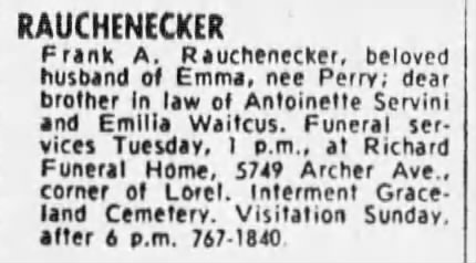 Obituary: Frank A. Rauchenecker