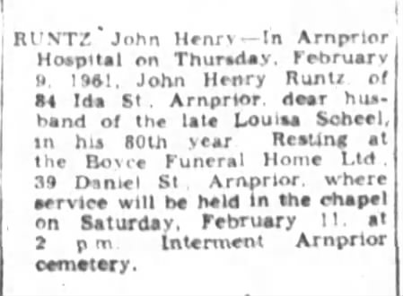 Obituary: John Henry Runtz