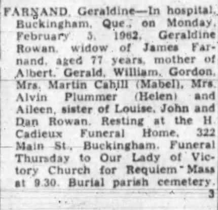 Obituary - Geraldine Farnand