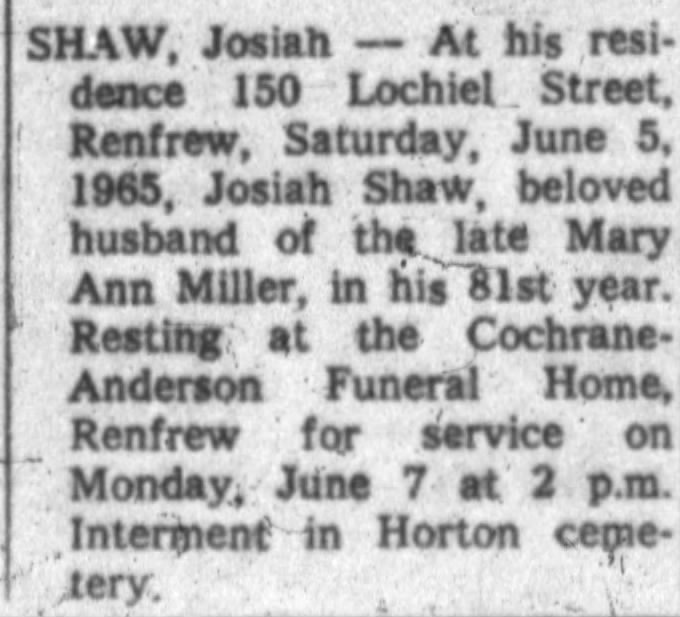 Obituary: Josiah Shaw