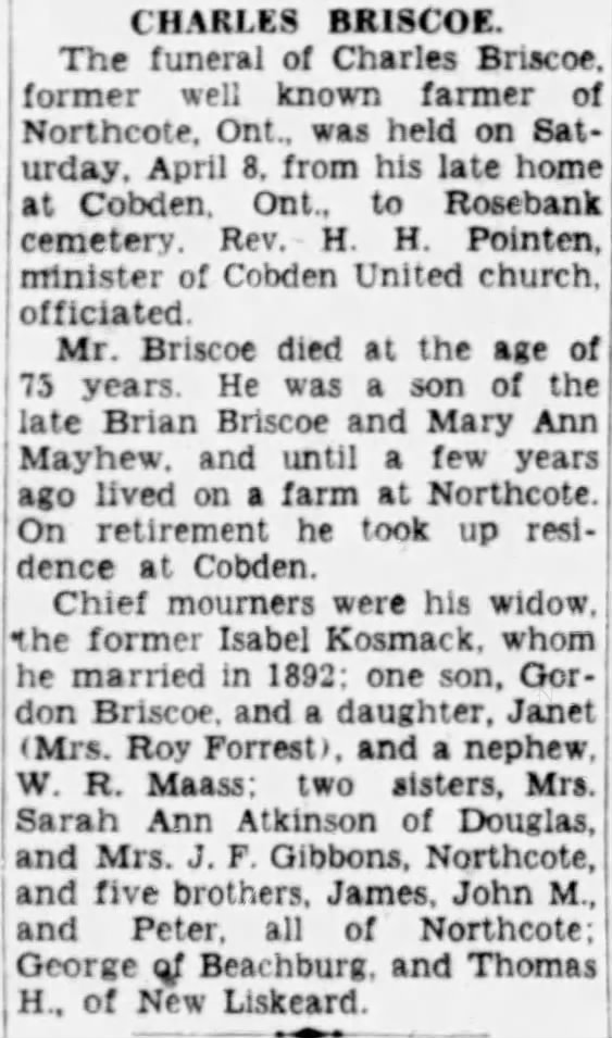 Obituary: Charles Briscoe