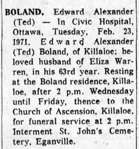 Obituary - Edward (Ted) Alexander Boland