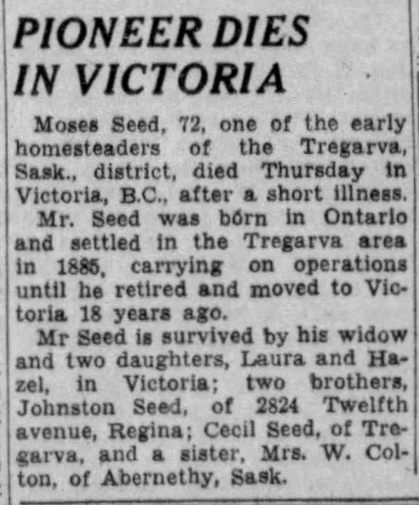 Obituary: Moses Seed