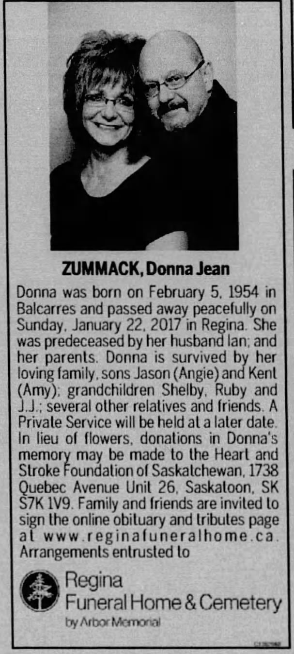 Obituary: Donna Jean Zummack