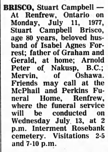 Obituary: Stuart Campbell Brisco