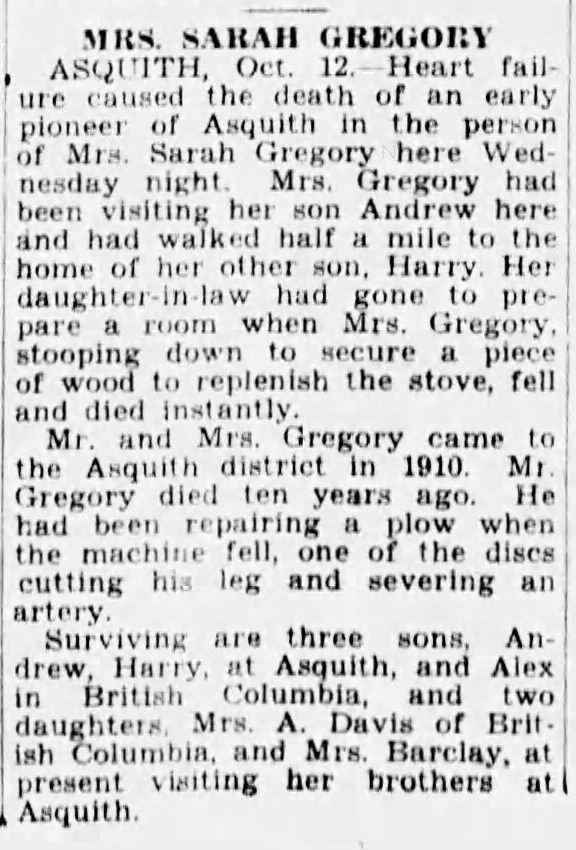 Obituary: Sarah Gregory