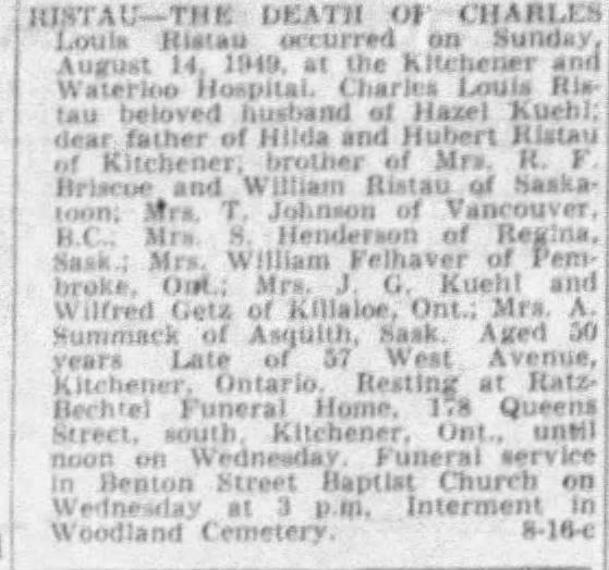 Obituary: Charles Louis Ristau
