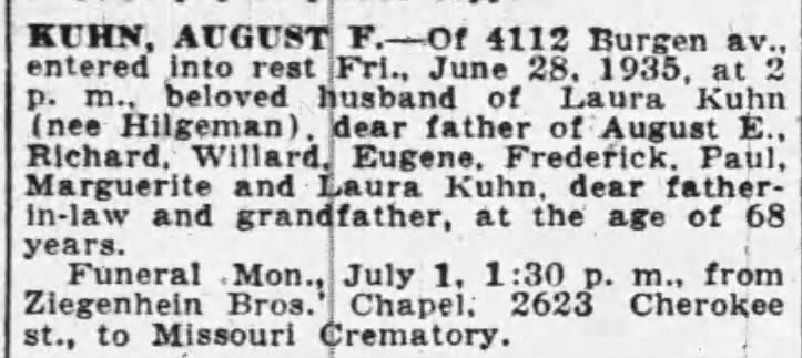 Obituary: August F. Kuhn
