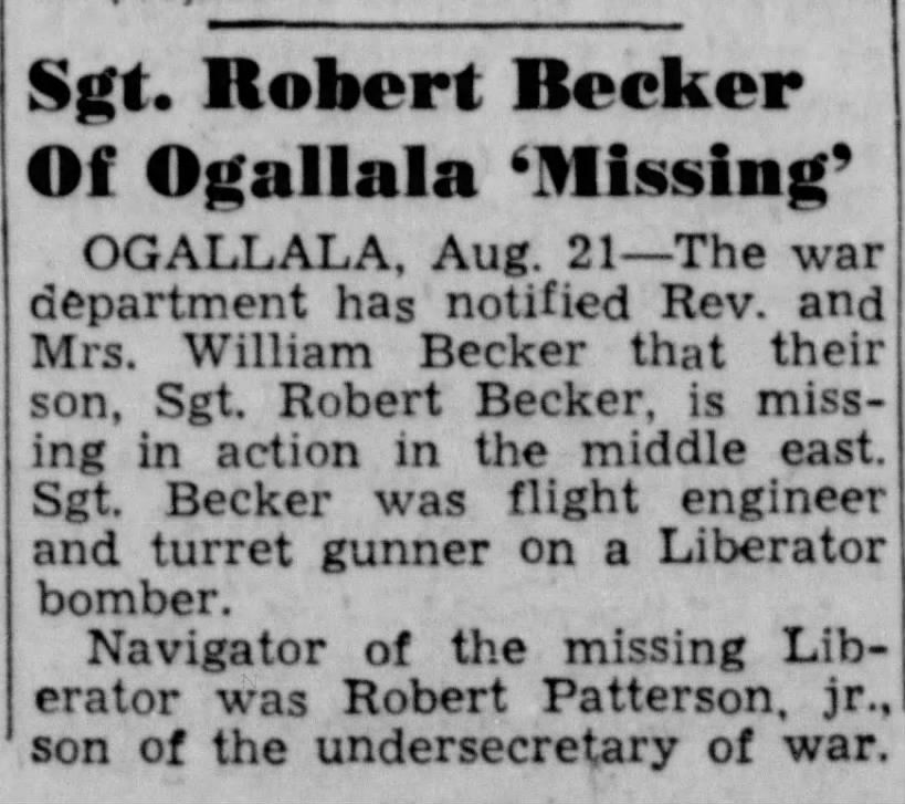 Sgt. Robert Becker Missing