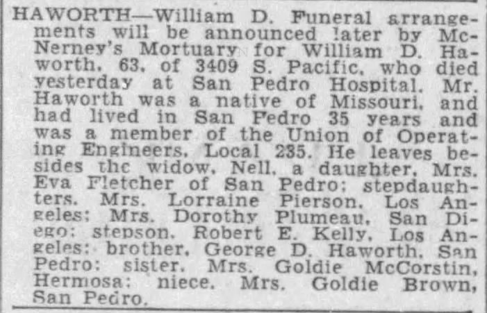 Obituary: William D Haworth (Aged 63)