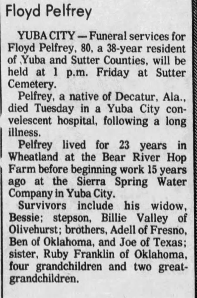 Obituary: Floyd Pelfrey, 80
