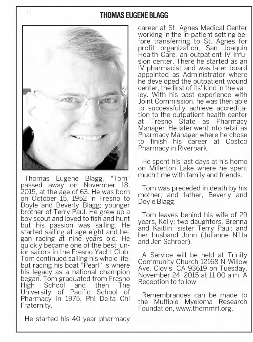 Obituary: Thomas Eugene BLAGG, 1952-2015 (Aged 63)