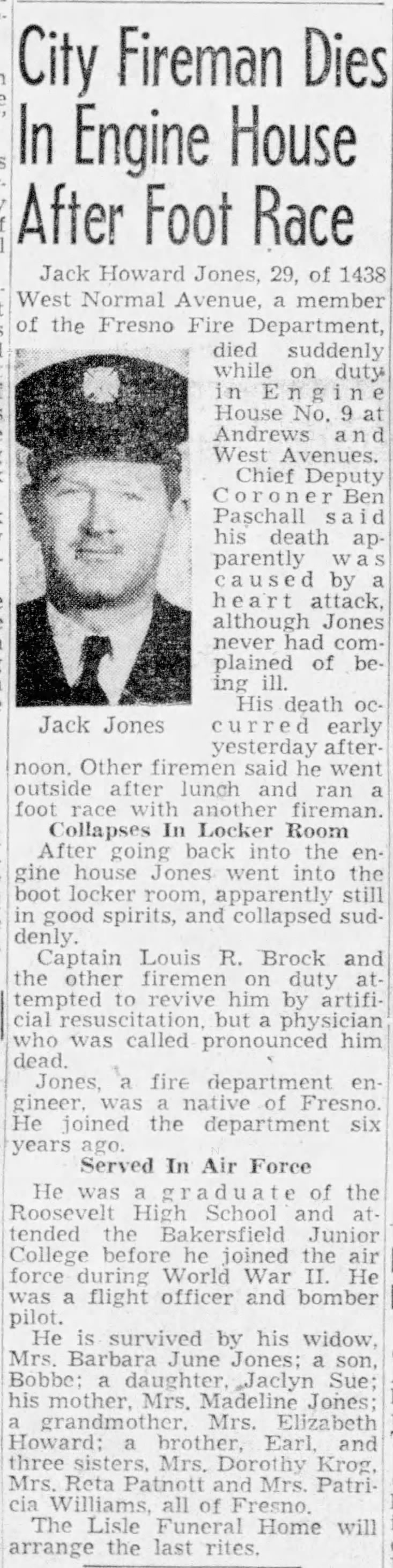 Obituary: Jack Howard Jones (Aged 29)