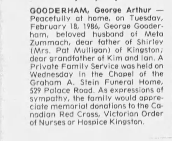 Obituary: George Arthur Gooderham