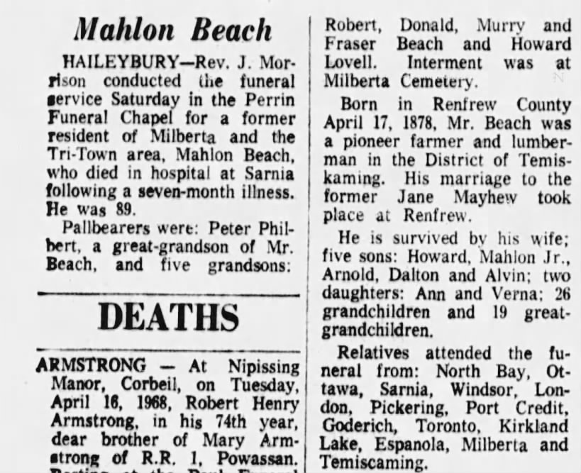 Obituary: Mahlon Beach