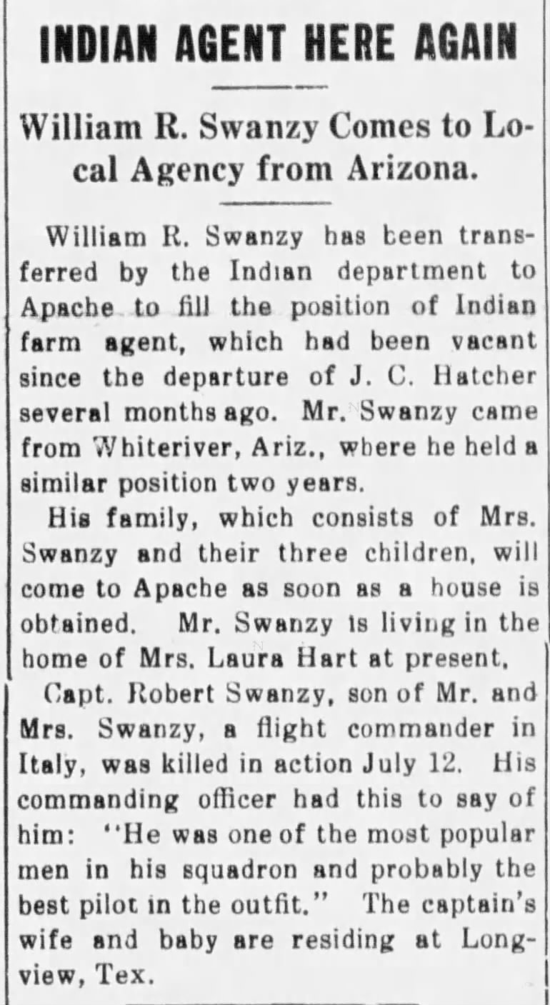 Indian farm agent William R. Swanzy