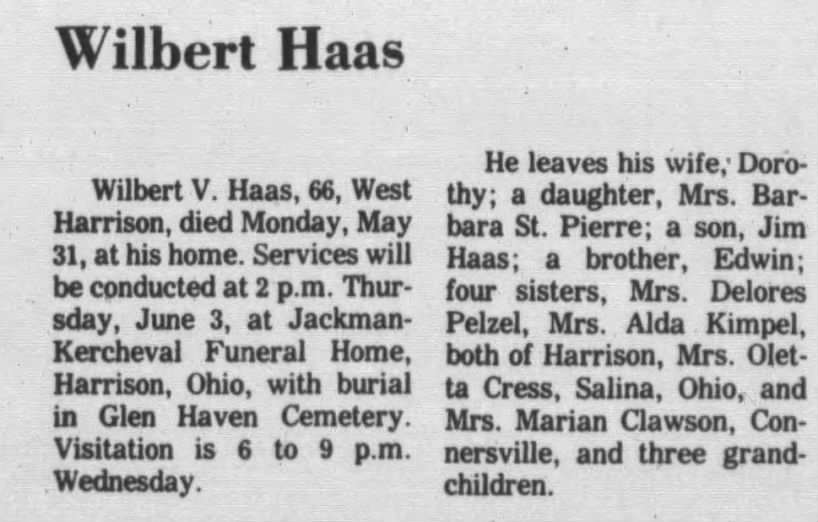 Obituary: Wilbert Haas