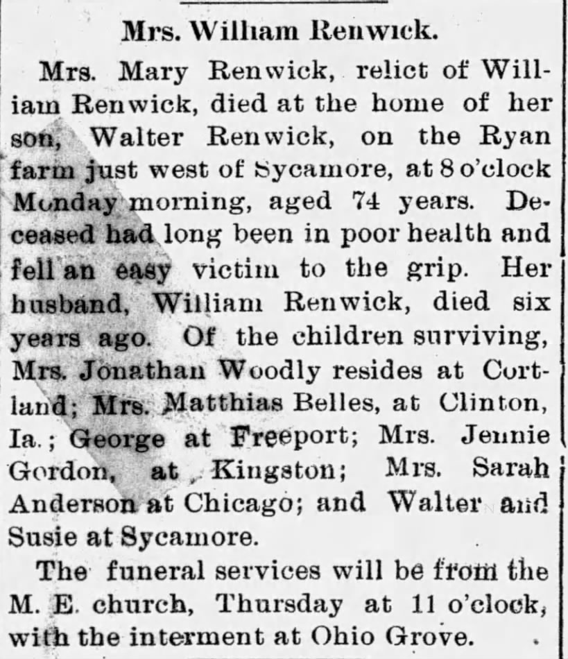 Obituary: Mary Renwick
