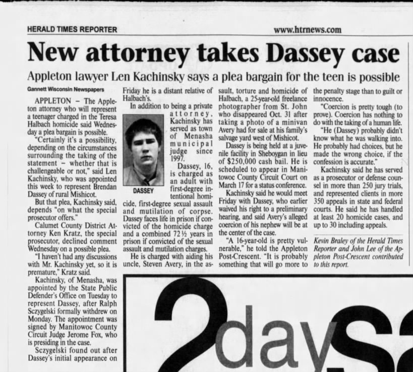 March 9 2006 len takes dassey case