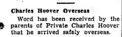 Hoover, Charles overseas