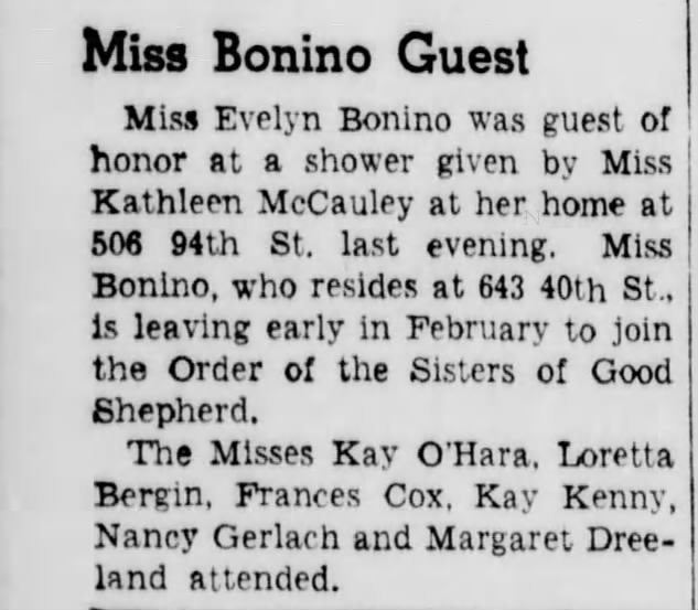 Friends Give Evelyn Bonino Send-off (1941)