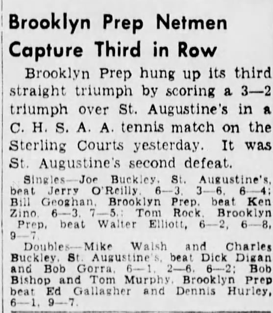 Ken Zino, Tennis, St Augustine's (3 May 1941)