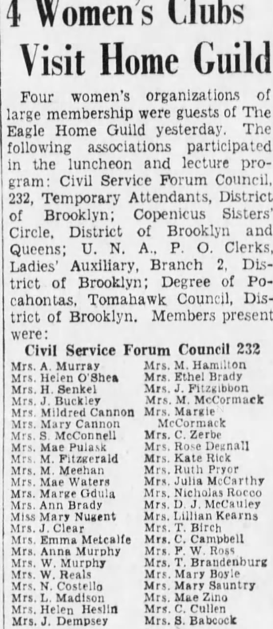 Mae Zino Civil Service Forum Council 232 (1938)