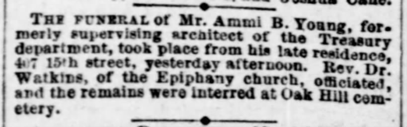 The Funeral of Mr. Ammi B. Young; 16 Mar 1874; Evening Star; 4