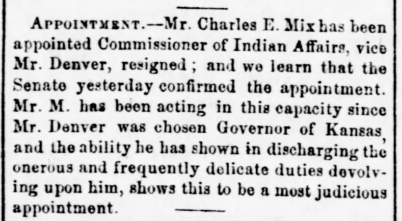 Appointment; 15 Jun 1858; Evening Star; 2