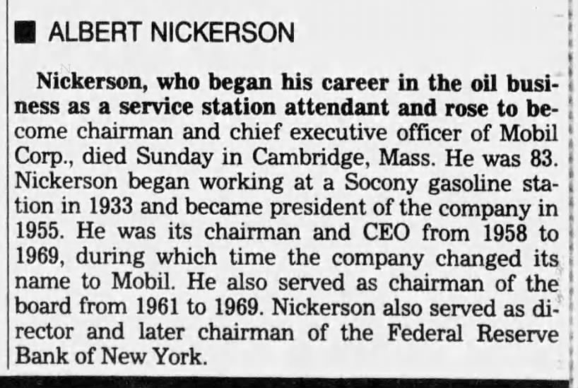 Albert Nickerson; 11 Aug 1994; The Orlando Sentinel