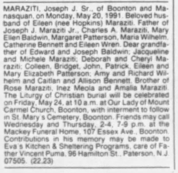 Maraziti; 22 May 1991; Daily Record; A17