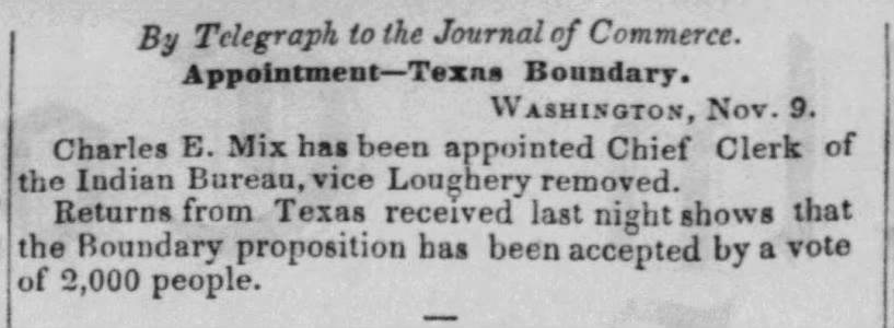 Appointment - Texas Boundary; 12 Nov 1850; Hartford Courant; 2