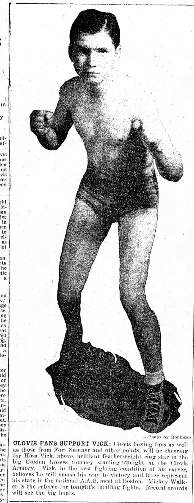 Horace "Hoss" Vick Boxing 1940