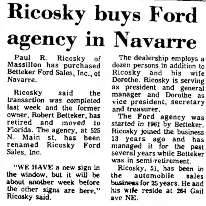 Betteker Ford Sales
Oct 1975