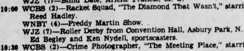 Ken Nydell, TV schedule, The Brooklyn Daily Eagle, Brooklyn, NY, 8/9/1951