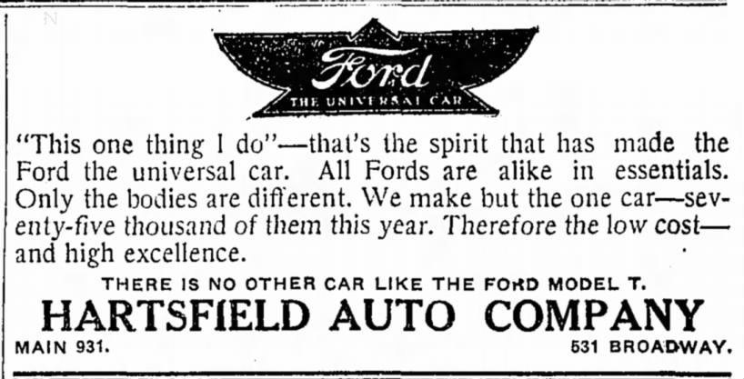 Ford Ad Tennessean 19 May 1912