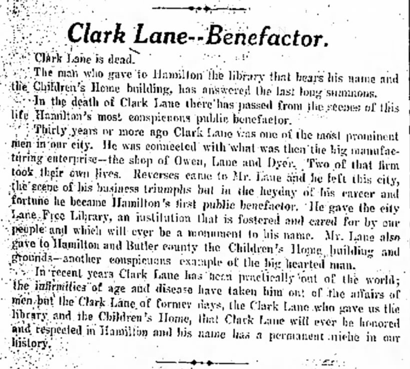 Clark Lane Benefactor