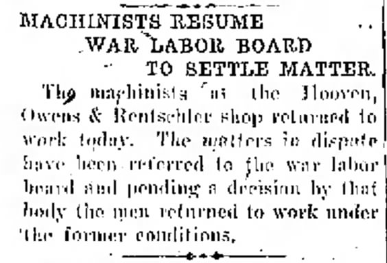 Machinist Resume War Labor Board To Settle Matter