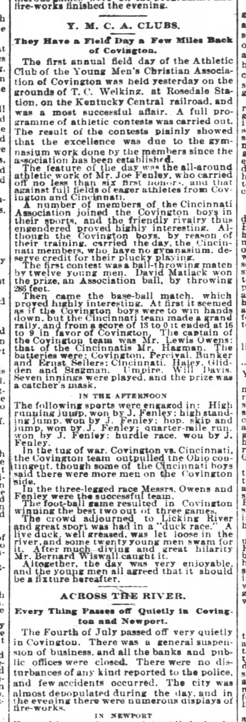 Cincinnati Enquirer 5 July 1889