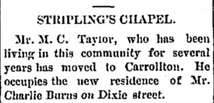MC Taylor moves to home on Dixie Street