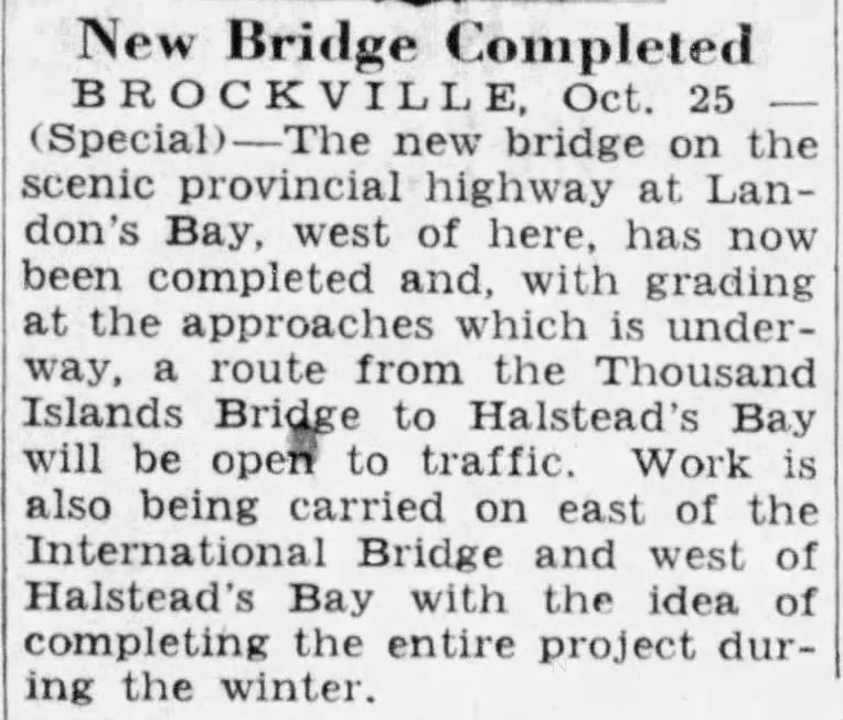 Halstead Bay bridges opened