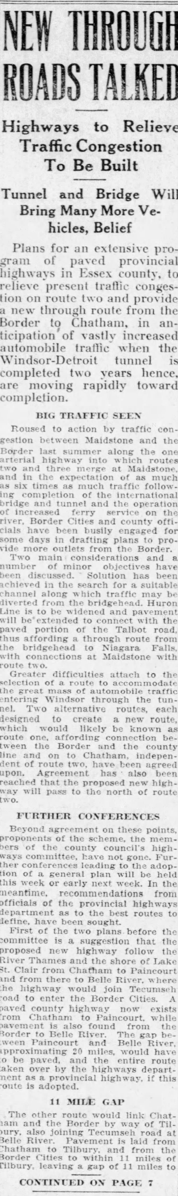 Ontario Highway 2 new routes following Ambassador Bridge completion. Part 1 of 2
