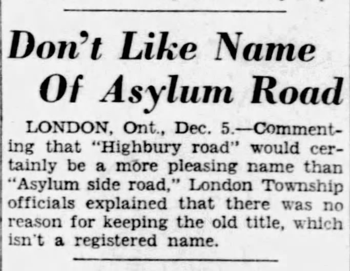 Don't Like Name of Asylum Road