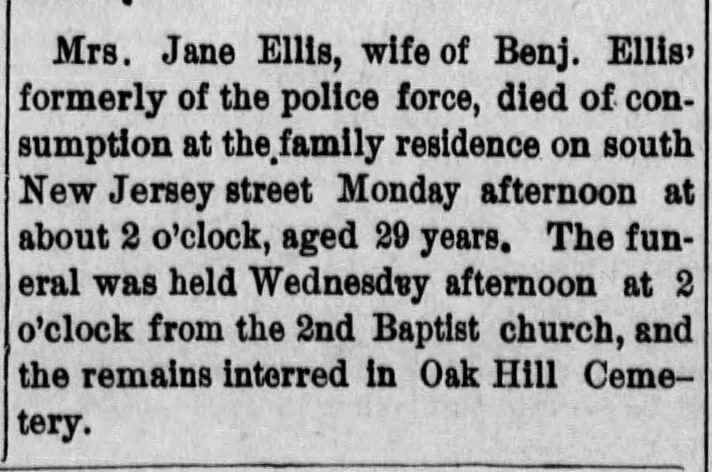 1891 Jane Ellis; Ben Ellis's wife