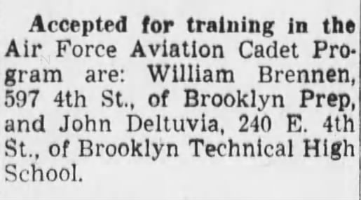 Enrollment in USAF - Brooklyn Daily Eagle 10 Feb 1954
