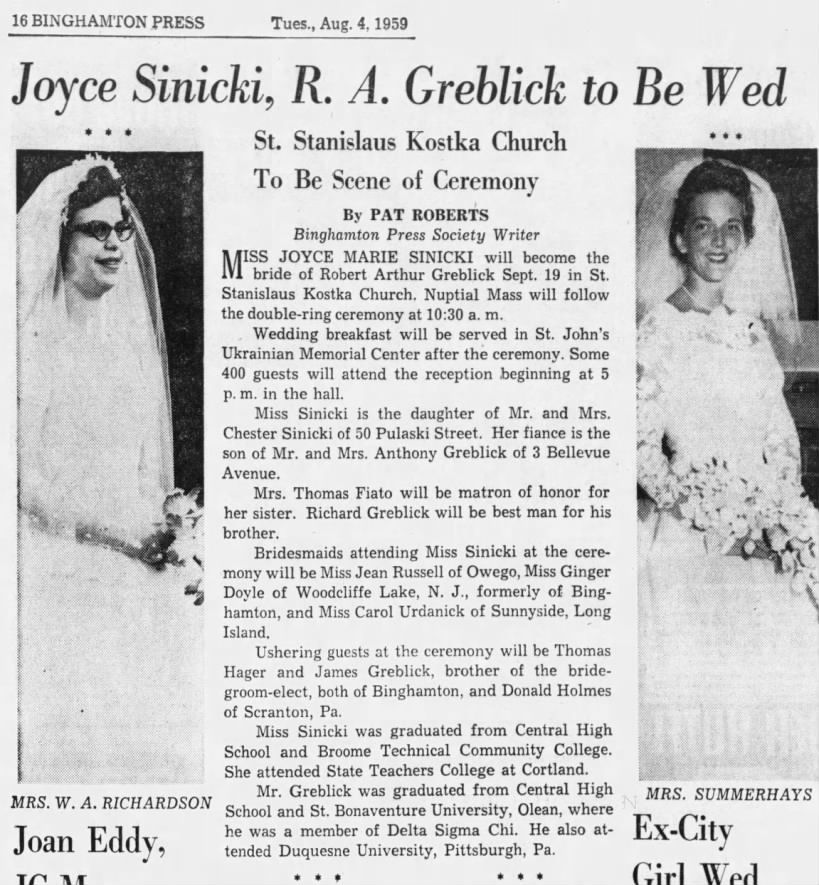 1959 Upcoming Marriage