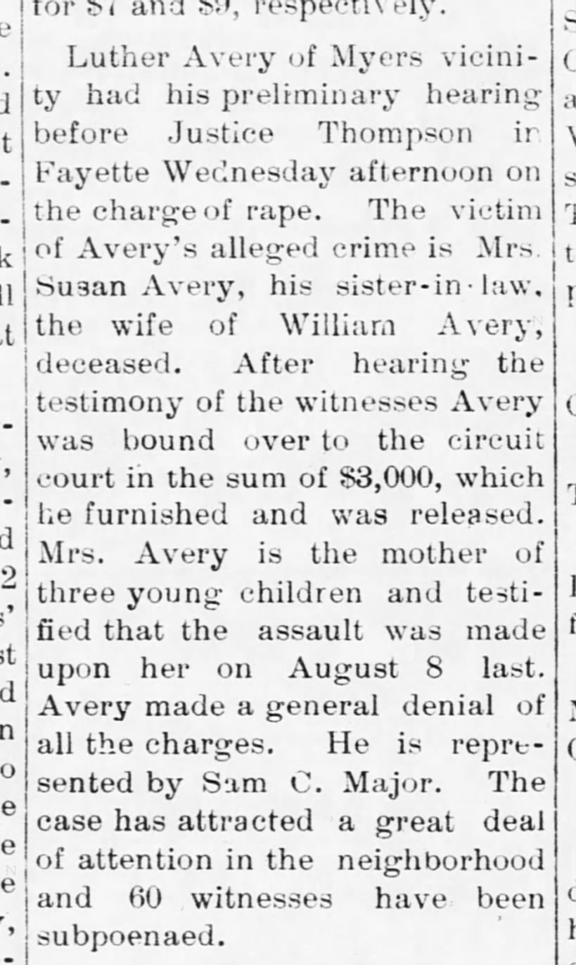 Luther Avery charged with rape
