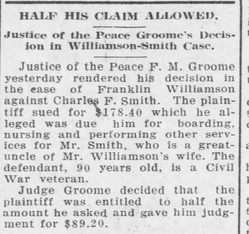 8 June 1921 Williamson Lawsuit